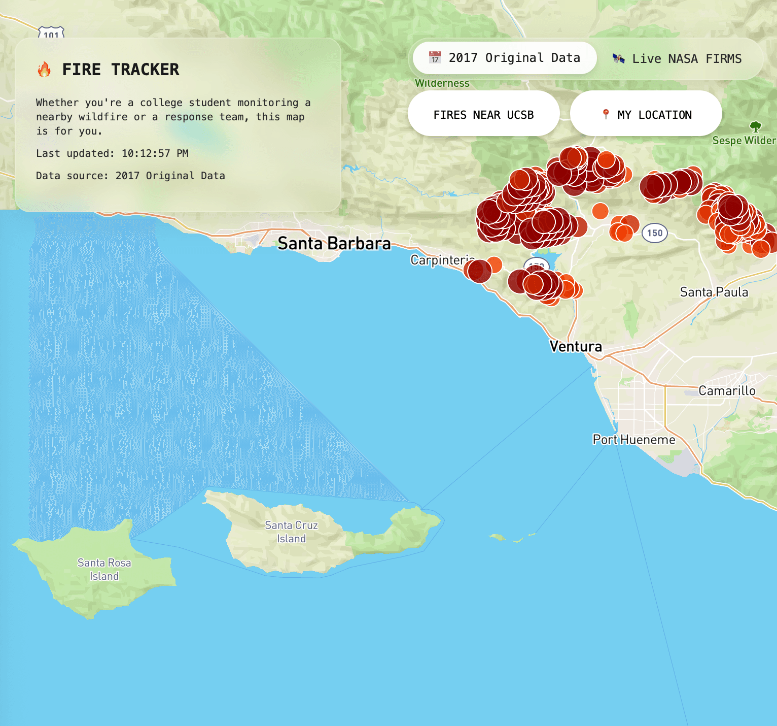 Thomas Fire mapping project